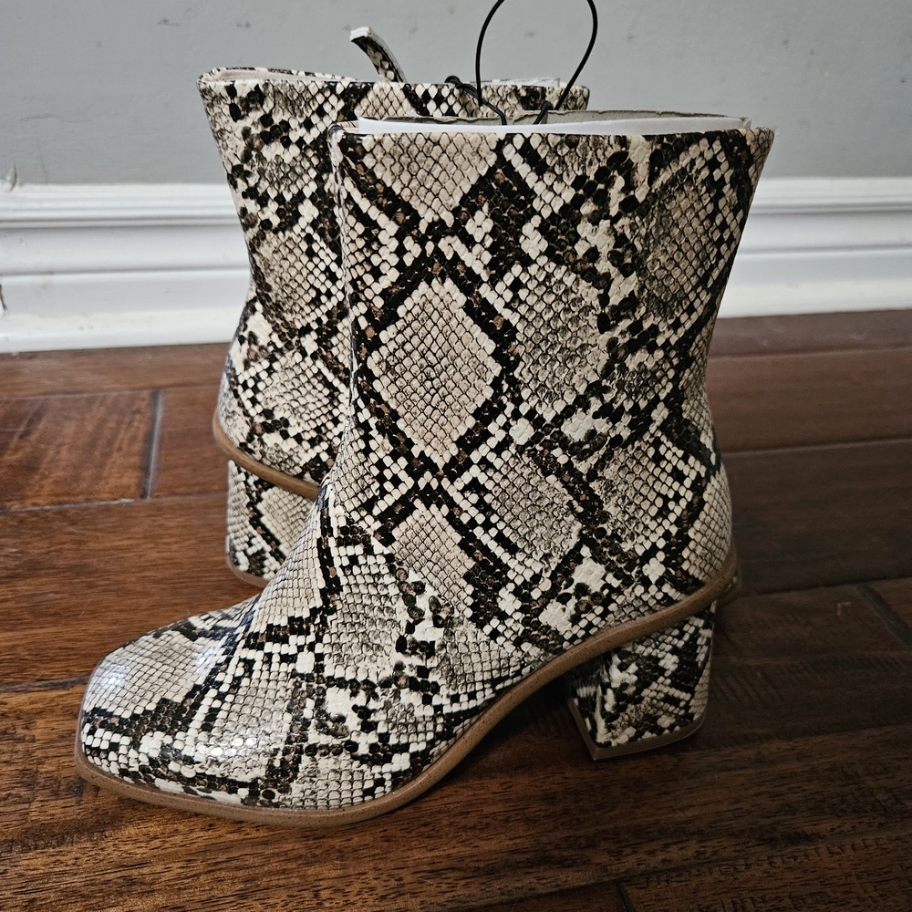 Time and Tru Snakeskin Ankle Booties